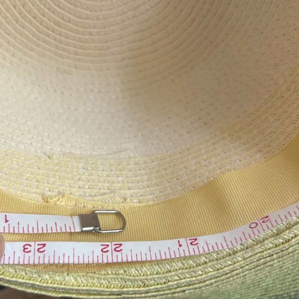 Sun Hat Wide Brim Ombré Stripes Green Cream Women’s 22.5”‎ circumference